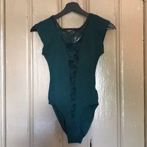 AMERICAN APPAREL BODYSUIT WITH LACE DETAIL